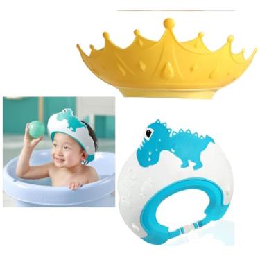 Imagem de svfbnb Pacote Com 2 Toucas De Banho Para Crianças, Protetor Ajustável Para Lavar Cabelo De Bebê, Chapéu Com Viseira Para Proteção De Olhos E Ouvidos Para Crianças De 1 A 5 Anos, Touca De Xampu Para