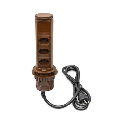 Imagem de Torre de Tomada 3 Elétricas 10A Marron - QTMOV