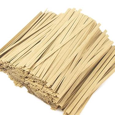 Imagem de OUMEIDY 1000pcs 6inch Kraft Paper Twist Ties Reusable Bread Ties for Treat Bags/Gift/Party/Cake Pops and Household (Brown)