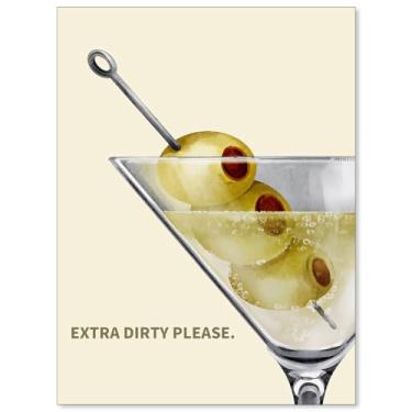 Imagem de Heltrappe Cartazes de coquetel dos anos 70 vintage martini álcool estética arte de parede moda bar carrinho impressões em tela para bar sala de jantar cozinha decoração de parede 30 x 40 cm sem