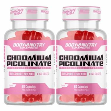 Imagem de Kit 2x Picolinato de Cromo Controle de Apetite Chromium Picolinate Pote 60 Cápsulas 35mcg 100% Puro Auxilia Metabolismo Fonte de Cromo Isolado Rende 60 Doses Matéria Prima Importada - Body Nutry