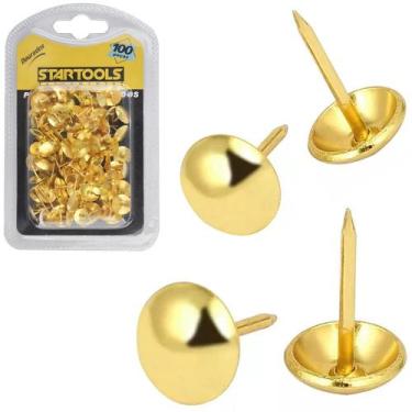 Imagem de Tachinha percevejo latonado dourado com 100 pecas 11x10mm - Startools 
