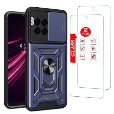 Imagem de Para T-Mobile Revvl 7 Pro 5G [capa com [2 unidades] protetor de tela de vidro temperado, para T-Mobile Revvl 7 Pro [grau militar] proteção resistente, a lente protege a capa de telefone com suporte