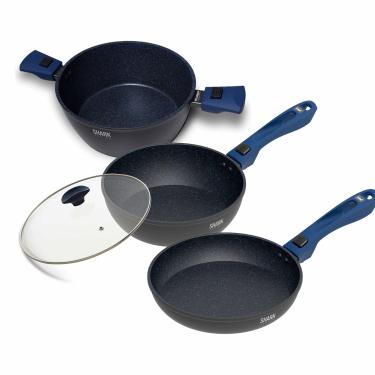 Imagem de Panelas Ichef Ultra Sauté Grand, Day by Day, Family Size 24cm, com Tampa de Vidro Azul Ichef Azul