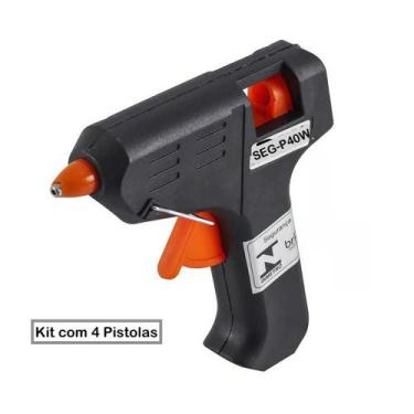 Imagem de Kit 4 Pistola Grande Cola Quente 40W Bico Grosso Bivolt - SEGMA