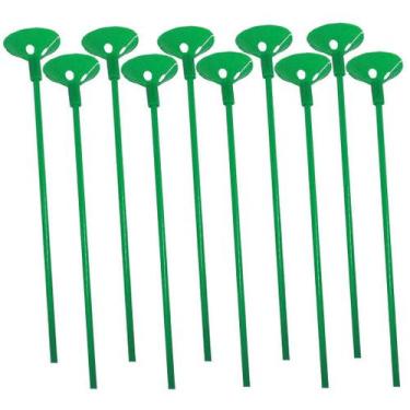 Imagem de Vareta com Suporte para Balões 30cm Verde - 10 Unidades - Bonus Inflad