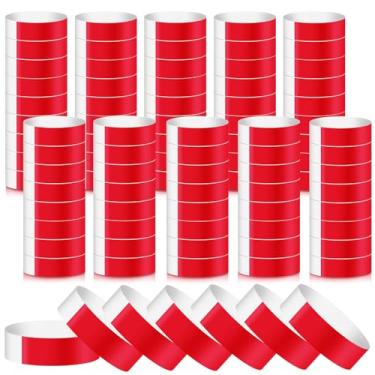 Imagem de 1000 pulseiras de papel para eventos, pulseiras vermelhas à prova d'água neon pulseiras de identificação pulseiras de identificação para concerto clube bar entrada festa de admissão