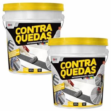 Imagem de Kit 2 antiderrapante liq. contra quedas fita dry cinza medio 1kg - Dry