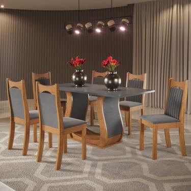Imagem de Mesa De Jantar Retangular Buenos Aires Com 6 Cadeiras Dalas