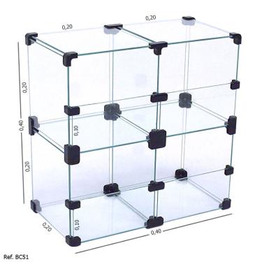Imagem de Baleiro Expositor Modulado em Vidro - 0,40 x 0,40 x 0,20