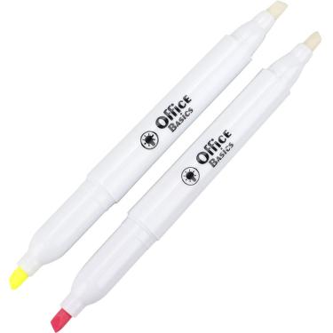 Imagem de Marcador de Texto Ponta Apagável 2 Unidades School Basics Cores Rosa e Amarelo