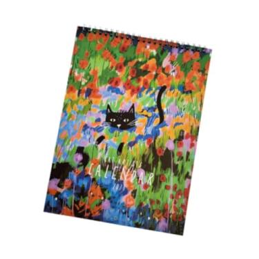 Imagem de Baoblaze Calendário de parede 2025 Calendário Decorativo Pendurado Calendário Mensal Portátil Calendário de Escritório para Sala de Estar Presente Apartamento, Gato de Grama