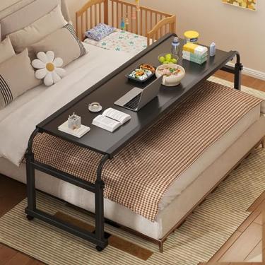 Imagem de Mesa sobreposta com rodas, mesa de computador, estação de trabalho em pé para laptop, estudo, hospital, médico, para sala de estar, quarto, escritório