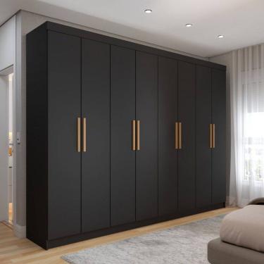Imagem de Guarda-Roupa Casal Aurora Radiante 8 Portas 4 Gavetas Nero - Panorama Móveis