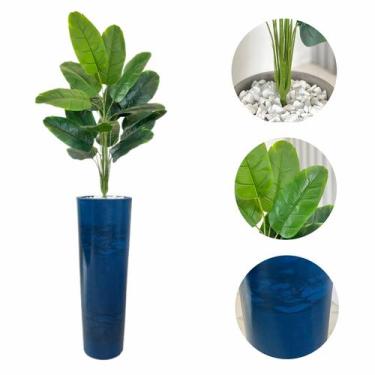 Imagem de Planta Artificial Bananeira Vaso Coluna Marmorizado + Pedra - FlorImp