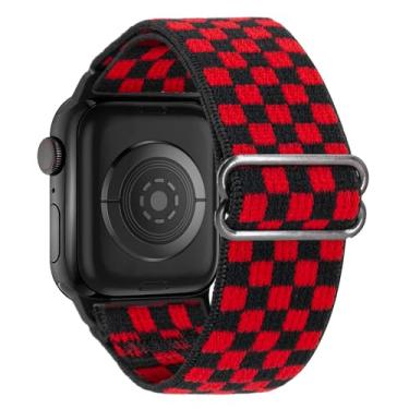 Imagem de Pulseira de nylon elástico compatível com Apple Watch séries 10, 9, 8, 7, 6, 5, 4, 3, 2, SE, Ultra 2 de 38 mm, 40 mm, 40 mm, 40 mm, 41 mm, 42 mm, 44 mm, 46 mm, 49 mm (série 3)/44 mm/45 mm/46 mm/49 mm)