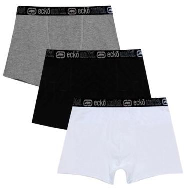 Imagem de Kit 3 Cuecas Masculinas Boxer Cotton Basic Ecko Unltd Colors, M