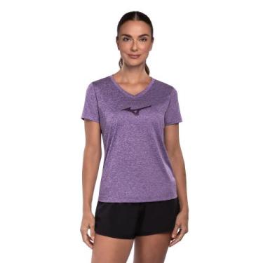 Imagem de Camiseta de Corrida Feminina Mizuno Big Logo, Roxo, M