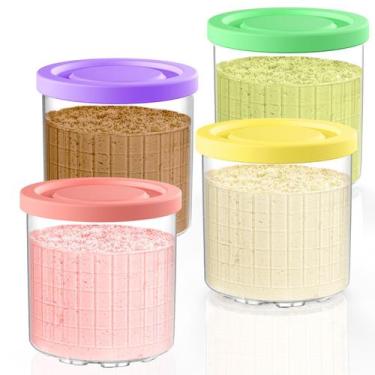 Imagem de Recipientes de tinta cremosa QVN Ninja 16 onças, pacote com 4 tampas