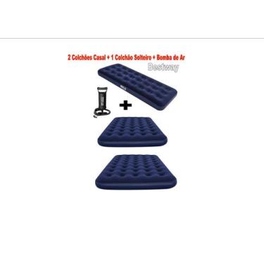 Imagem de Colchao Inflavel Casal 2 unidades mais Colchao Inflavel Solteiro com B