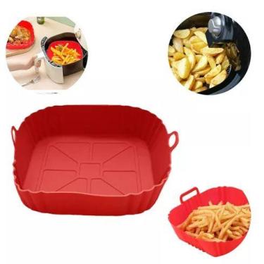 Imagem de Forma De Silicone Quadrada Antiaderente Assadeira Air Fryer - Eye Prod