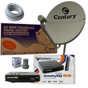Imagem de Kit Antena Parabólica Century 60cm Banda KU Com Midiabox B7