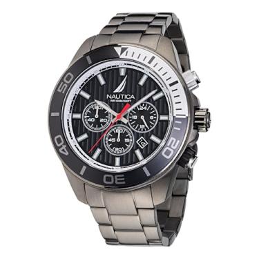 Imagem de Nautica Relógio masculino NAPNOF305 One IP Gunmetal com pulseira, Prata