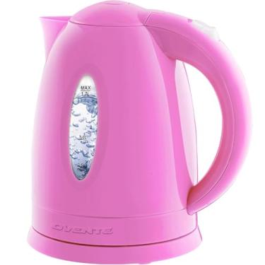 Imagem de Ovente Chaleira elétrica de 1,7 litros, luz de LED, máquina de chá portátil livre de BPA de 1100 watts Elemento de aquecimento rápido com desligamento automático e proteção contra ferver, café e bebidas, rosa KP72P