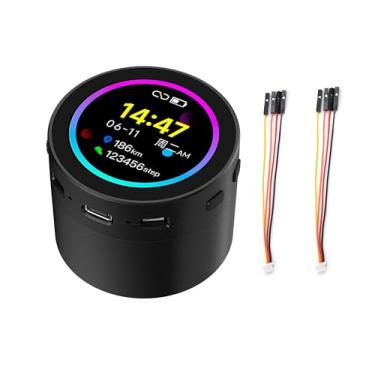 Imagem de ESP32-S3 com placa de desenvolvimento LCD redonda de toque de 4,7 cm, 360 x 360, suporte W-i-Fi e BLE 5, caixa de alto-falante inteligente, fala AI, suporta interação de voz IA e controle de voz
