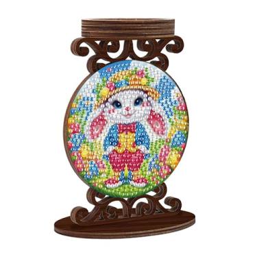 Imagem de DIZAKIM Mandala DIY Castiçal de diamante, pintura de arte de diamante, decoração de casa de madeira, castiçal, enfeites de Natal de Halloween (diamante de dupla face) - #05-Mandala (#5)