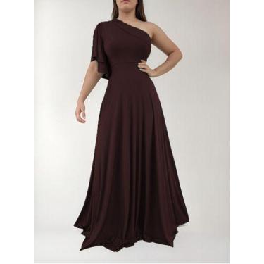 Imagem de Vestido Longo Godê Para Madrinha Casamento Festa Formatura - Casual Dr