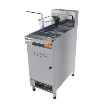 Imagem de Fritadeira a Gás Industrial Metvisa 20 Litros Em Inox 2 cestos Fig20, 