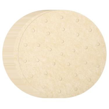 Imagem de HARFINGTON 100 peças de forros de fritadeira a ar, forros redondos de bambu com furos, folhas de papel pergaminho perfurado antiaderente, papel vaporizador descartável para fritadeiras a ar, cesta a