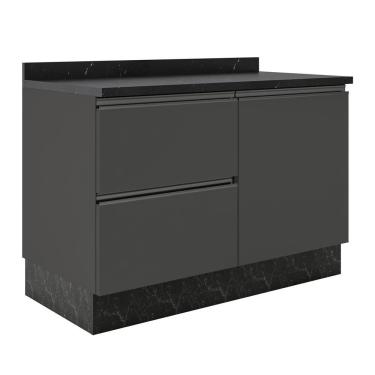 Imagem de Balcão Línea Com 3 Gavetas E 1 Porta Bartira Grafite