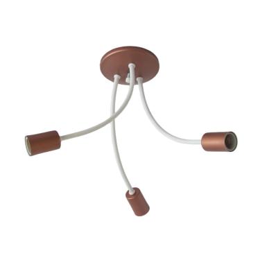 Imagem de Plafon Soprepor Aranha Para 3 Lâmpadas 0165/3.004 Emalustres Branco/Cobre