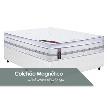 Imagem de Cama Box Casal: Colchão Magnético Castor Pocket Gold Star + Base Crc Courano White(138x188)