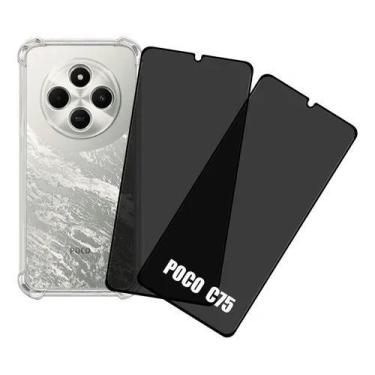 Imagem de Kit 2x Películas De Privacidade 3d e Capa Para Xiaomi Poco C75 - Phone
