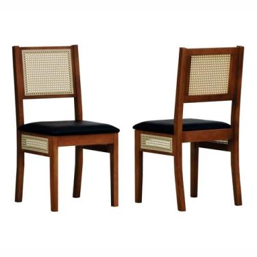 Imagem de Kit 2 Cadeiras Urban Lateral e Encosto Telinha Natural Assento Estofad