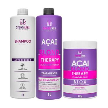 Imagem de Kit Progressiva Açai Blond Matizadora + Btox Açai Blond - Steel Liss C