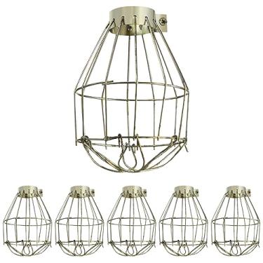 Imagem de PACKOVE Protetor De Gaiola Luz Vintage, 6 Peças, Abajur Arame Metal, Capa Luminária Industrial Para Lâmpada Bar Residencial