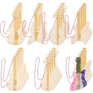 Imagem de OMISTAR 28 Peças De Recortes Guitarra Madeira Inacabados Para Bricolage - Fatias Elétrica Em Branco Bricolage, Enfeites Instrumentos Musicais, Aulas Artesanato Com Brinquedos, Festas Temáticas
