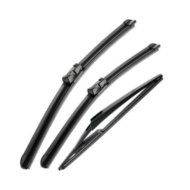 Imagem de Kit com 3 Palhetas Limpador para-brisa Dianteiras e Traseira para,Palheta do Limpador de Para-brisa Premium para Todas as Estações para Nissan Pulsar Tidda C13 2014-2023,Borracha Natural Top Lock