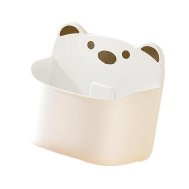 Imagem de Ｂｅｓｇａ Organizador de parede de cozinha, caixa de armazenamento, suporte de pia com adesivo ou escorredor de mesa, cesto suspenso para dormitório de, Branco 15.9x8.5x14.8cm