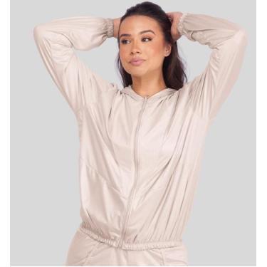 Imagem de Jaqueta Feminina Esportiva Corta Vento Com Bolsos e Touca, Corrida, Tr