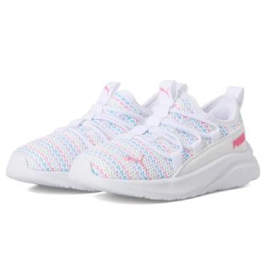 Imagem de PUMA Tênis infantil unissex Softride One4all sem cadarço, Puma Branco-rápido rosa, 17