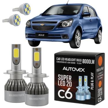 Imagem de GM Agile 2010 A 2016 Lâmpada Farol Baixo LED H7 Automotiva - Autovex
