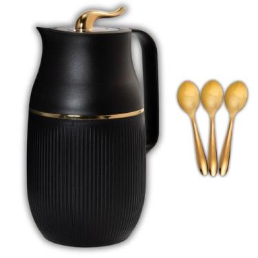 Imagem de Garrafa Termica 1 Litro Preta Vicenza Colher Chá Termopro
