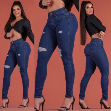 Imagem de Calça jeans flare feminina, 36 AO 46