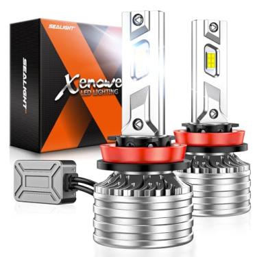 Imagem de SEALIGHT Lâmpadas de neblina H11/H8, 55.000LM super brilhante, luz branca fria, lâmpadas H8 com ventilador de resfriamento turbo de 20.000 RPM, garantia de 10 anos Plug and Play, pacote com 2