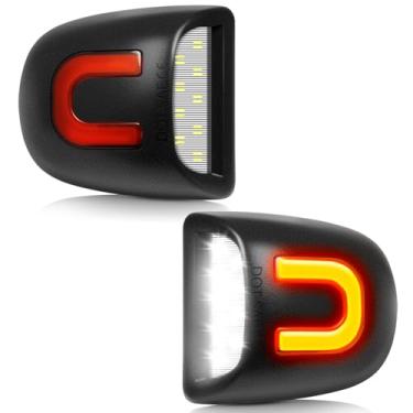 Imagem de Asgohme Luzes de placa de licença de LED brancas com fita de luz vermelha em forma de U Conjunto de lâmpada de para-choque traseiro compatível com Chevrolet Silverado Suburban Tahoe GMC Sierra 1500
